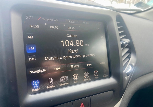 Jeep Cherokee cena 79000 przebieg: 148000, rok produkcji 2016 z Warszawa małe 277